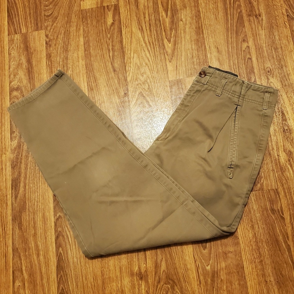 Vintage Jordache Golf Pants Men 33x34‎ Khaki Tan Classy Style Pleated Chino Rare